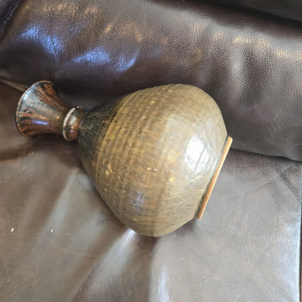 Important Signed Stoneware Ceramic Vase 1972 - Picture 9 of 9